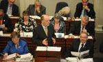 Finance Minister Graham Steele delivers the budget address in the House of Assembly.