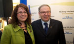 Premier Darrell Dexter stands with Cynthia Carroll, executive director, Provincial Autism Centre.